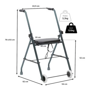 Rollator 2 Roues Classic Aluminium