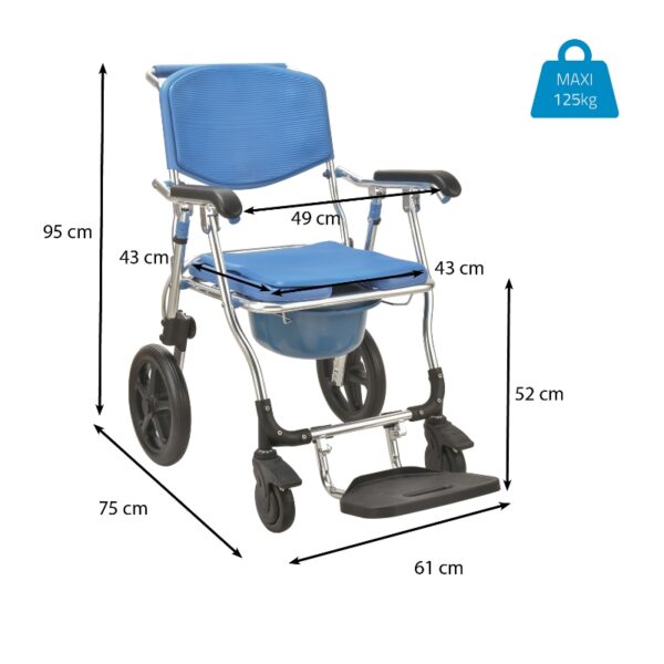 Chaise douche Minorque mobile pliante – Image 3