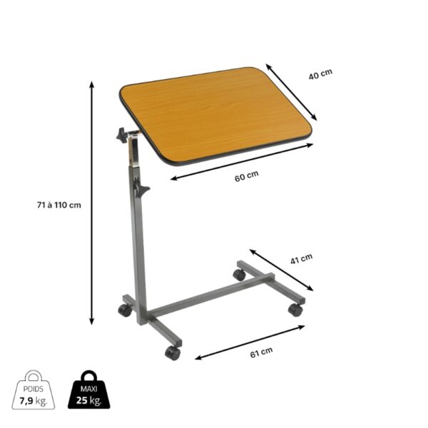 Table de Lit avec Plateau Inclinable Simplex – Image 2