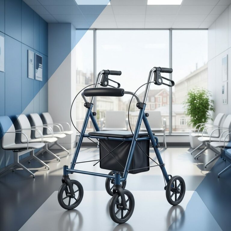 Illustration immersive du sujet : rollator pour personne âgée