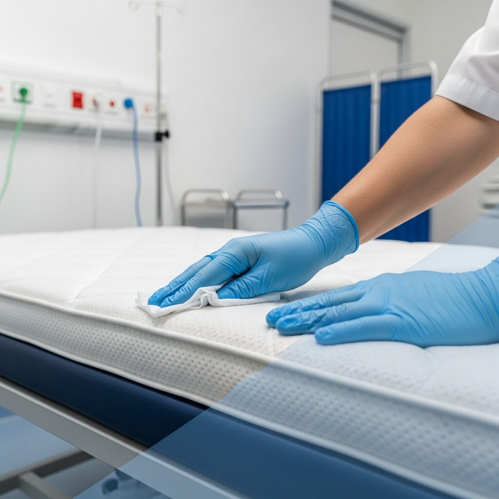 Illustration immersive du sujet : nettoyer matelas médicalisé