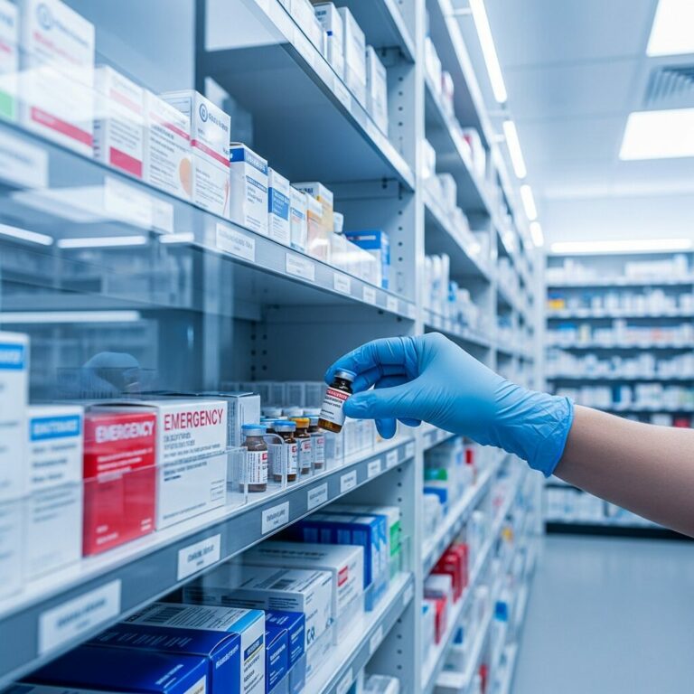 Illustration immersive du sujet : stocks médicaments urgence