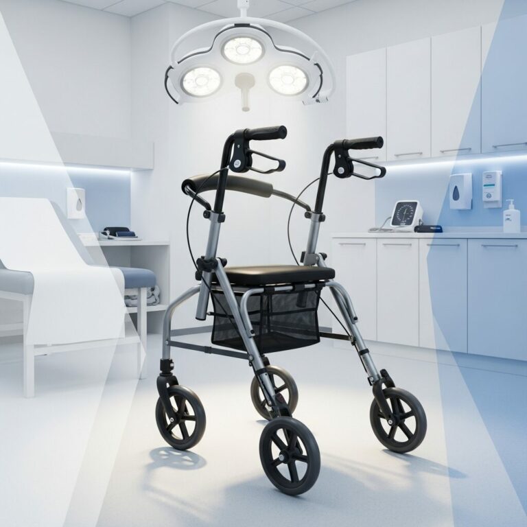 Illustration immersive du sujet : déambulateur en pharmacie
