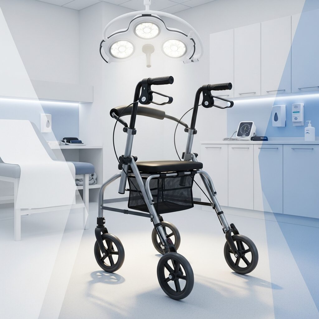 Illustration immersive du sujet : déambulateur en pharmacie