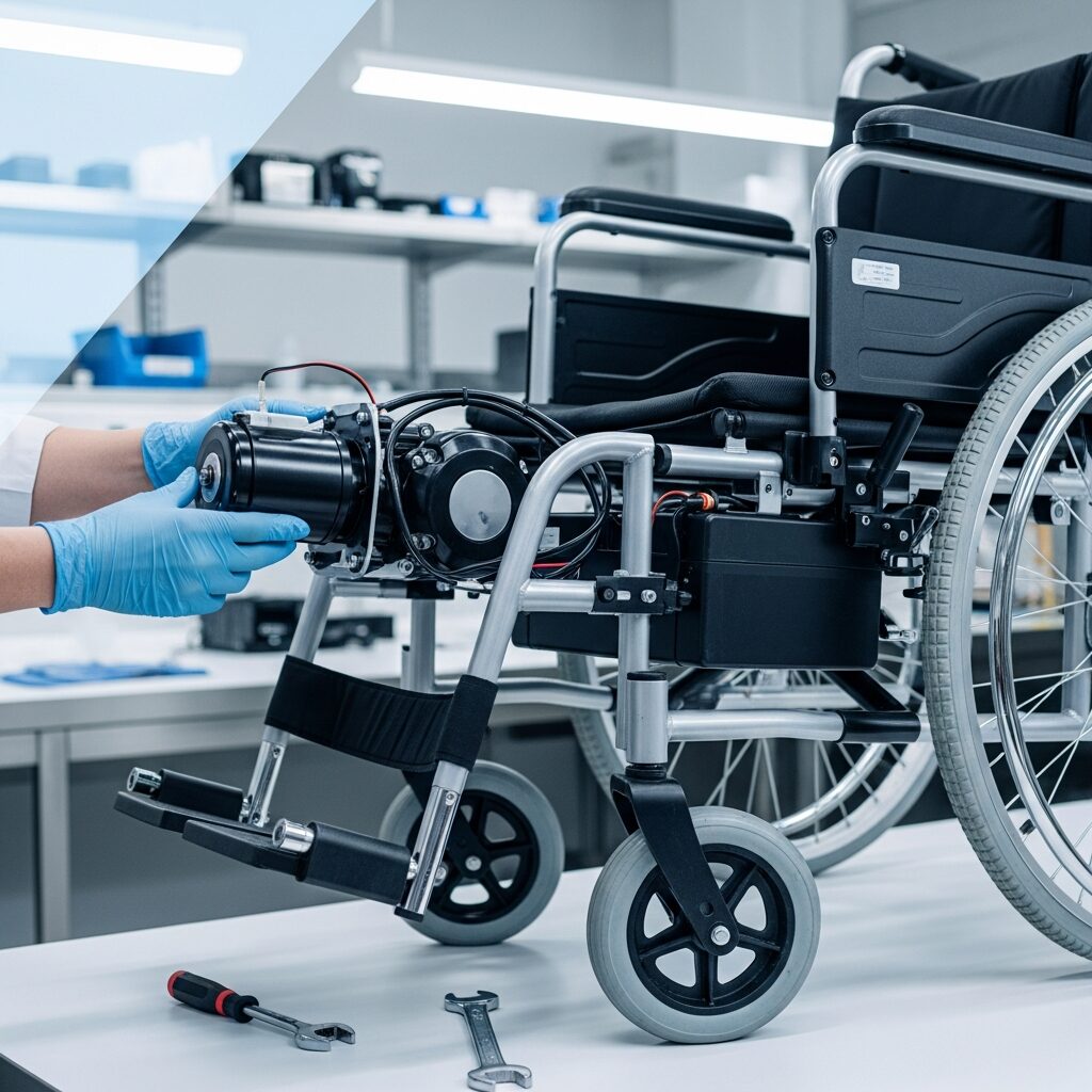 Illustration immersive du sujet : transformer fauteuil roulant électrique