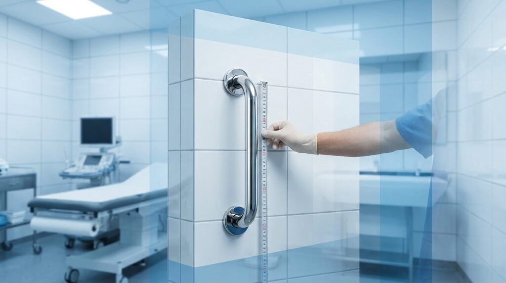 Illustration immersive du sujet : hauteur barre d'appui douche